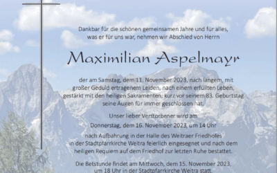 In Gedenken an Maximilian Aspelmayr